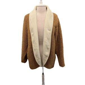 Sonoma Goods For Life Tan And Cream Open Front Sherpa Jacket XXl